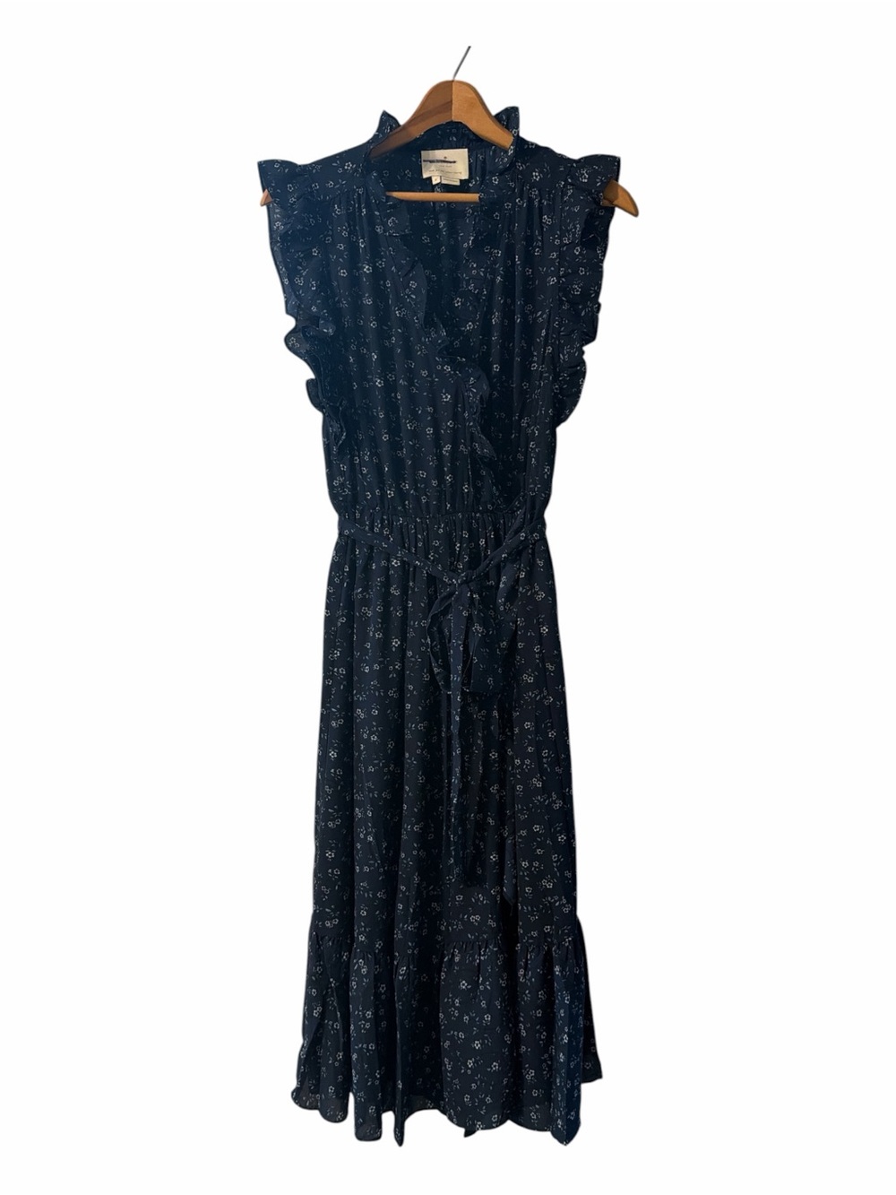 Romantic Floral Ruffle Sleeve Midi Dress Belted Cottagecore Kate Spade Size 6